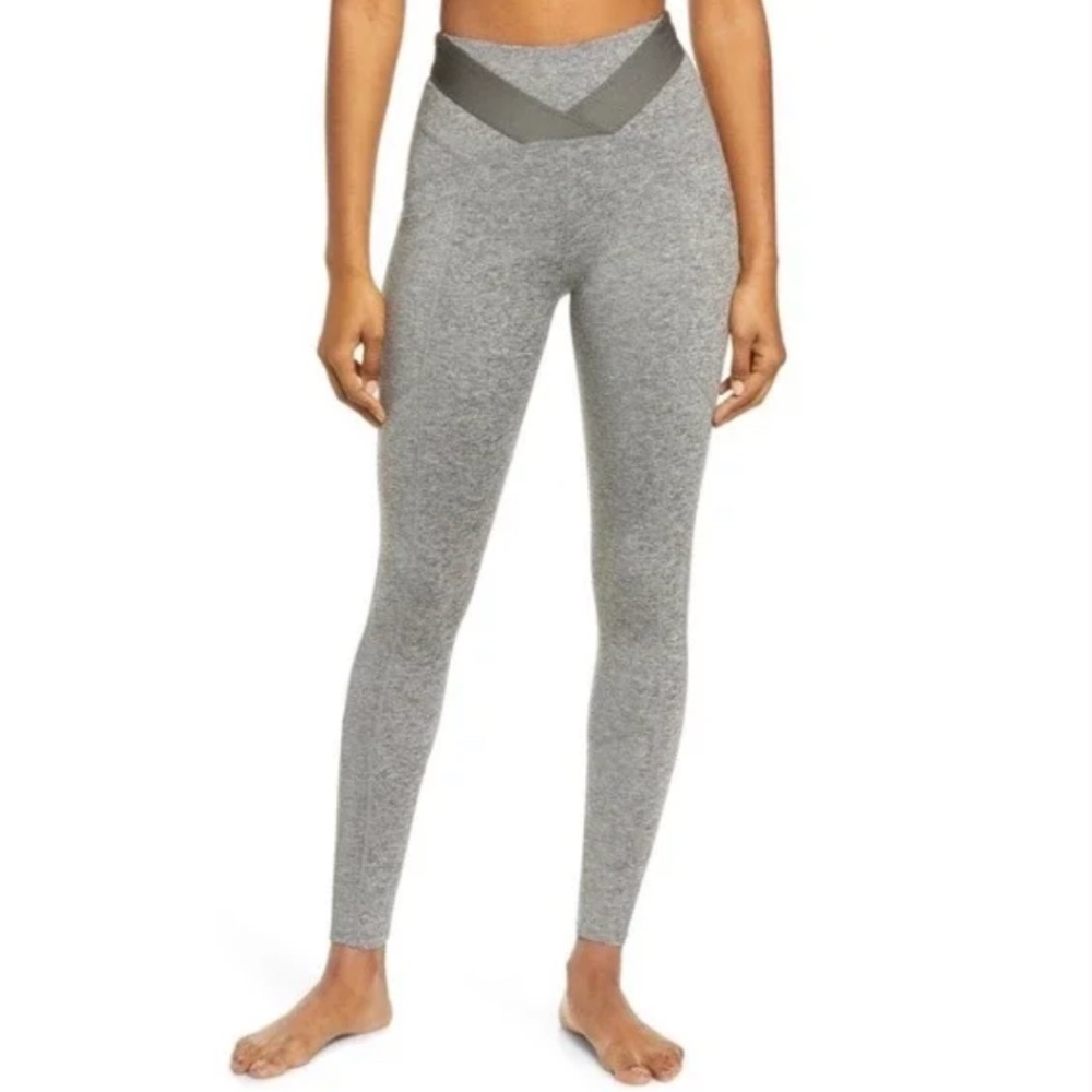 Free People Movement Just Breathe Grey Heathered Leggings Small